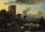 Nicolaes Pietersz. Berchem Evening Landscape oil painting artist